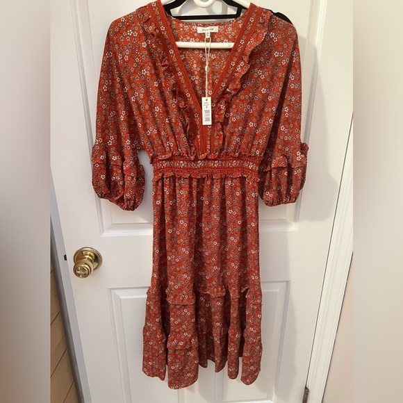 Max Studio BOHO Midi Dress NWT Size Small - Picture 2 of 8